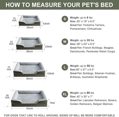 WNPETHOME Waterproof Dog Beds for Medium Dogs, Orthopedic Medium Dog Bed with Sides, Big Dog Couch Bed with Washable Removable Cover, Pet Bed Sofa with Non-Slip Bottom for Sleeping