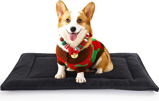 HOMBYS Chew Proof Dog Crate Pad for Small and Medium Dog 22x35 in