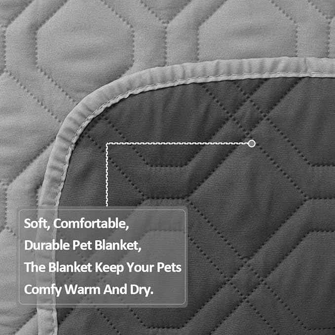 Waterproof Dog Bed Covers for Couch Protection Dog Pet Blanket Furniture Protector (68“X82, Grey+Dark Grey)