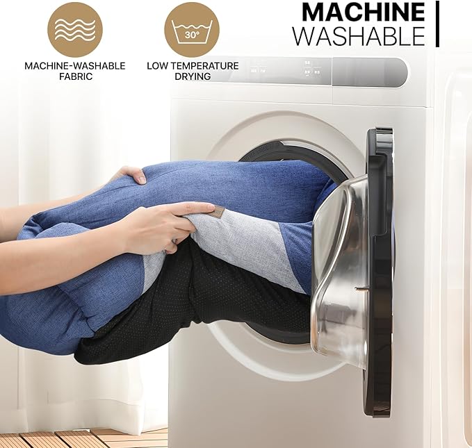 MoNiBloom 32"x26"x8" Dog Beds for Large Size Dogs Machine-Washable Linen-Like Fabric Pet Beds Warming Cozy Soft Bed for Dogs and Cat