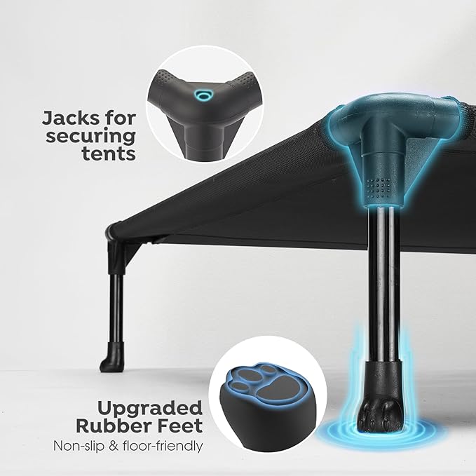 Veehoo 2 Pack Raised Dog Bed 42" x 30", Black, CWC1803-L