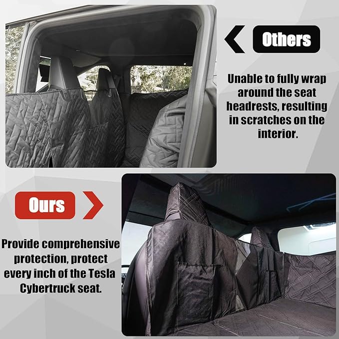 for Cybertruck Dog Car Seat Cover 2nd Row 2023 2024