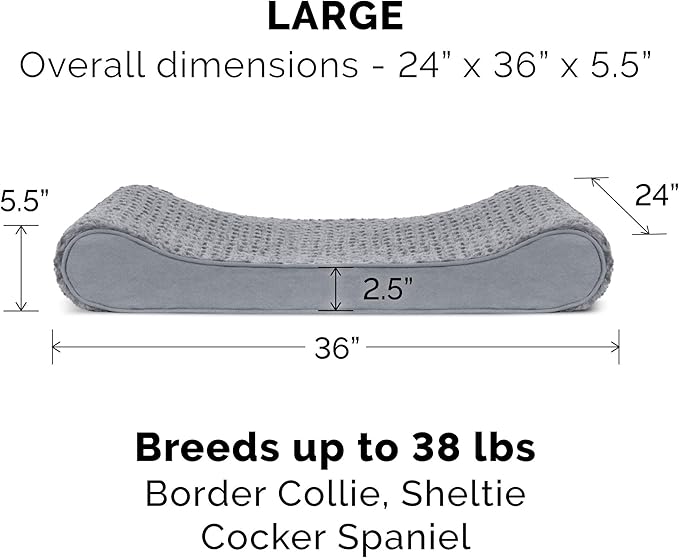 Furhaven Memory Foam Dog Bed for Large/Medium Dogs w/ Removable Washable Cover 38 lbs