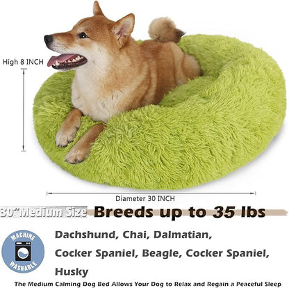 Calming Bed for Dogs 30 Inches Dark Gray