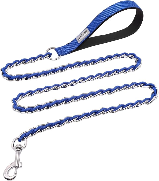 Chew Proof Metal Leash Chain Dog Leash for Medium Large Dogs 4FT Strong