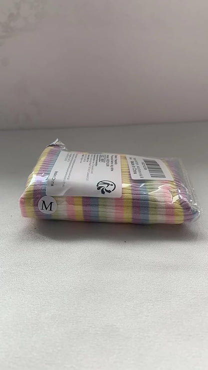 Small Medium Dog Clothes Rainbow Striped Dog Shirts Stretchable Long Sleeve Cat T-Shirt Pet Outfits for Chihuahua Yorkie Teddy (Purple Edge