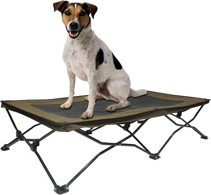 YEP HHO 54 Inches Long Elevated Folding Pet Bed Cot Travel Portable Breathable Cooling Textilene Mesh Sleeping Dog Bed(54 inch（Pack of 1）, Coffee)