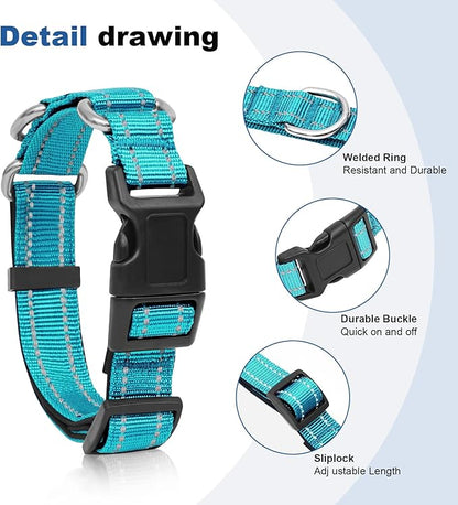 Reflective Martingale Dog Collars. Dog Collar with Quick