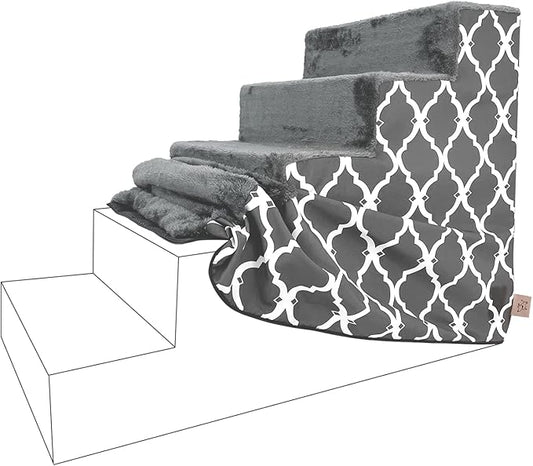 Best Pet Supplies Foam Pet Steps Cover for Small Dogs and Cats 5-Step (Cover