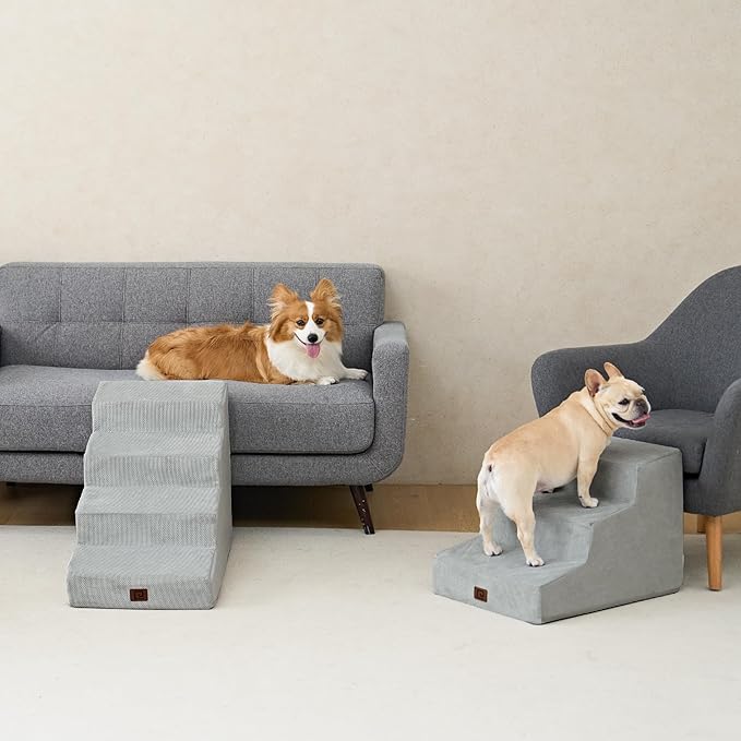 EHEYCIGA Dog Stairs for Small Dog 19.7”H 4-Step Slope