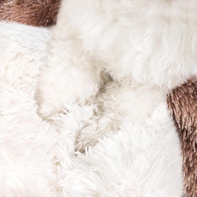 NOYAL Dog Bed Round Hooded Plush Cat Cave