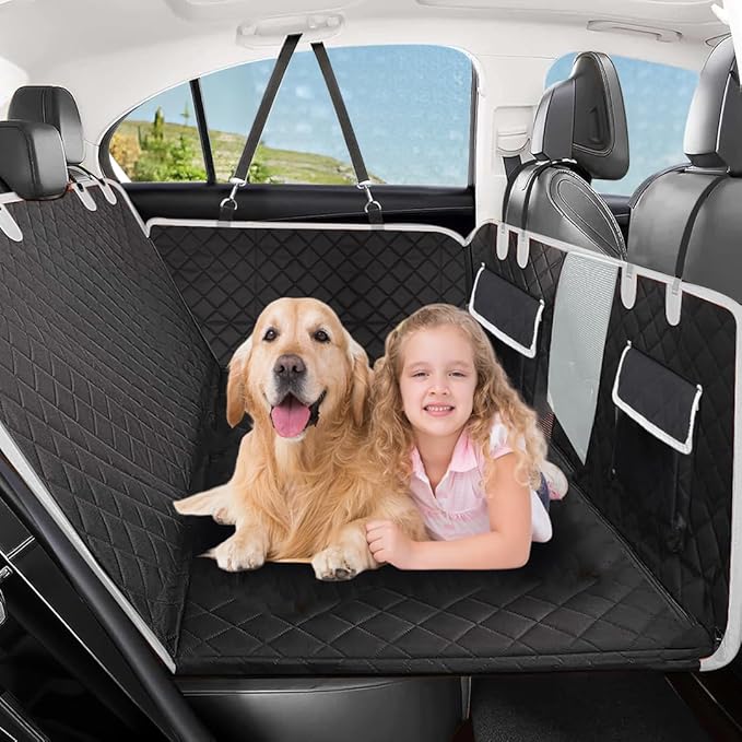Backseat Extender for Dogs Hard Bottom 100% Waterproof, 330lb, Anti-Slip 600D Oxford 1 Year