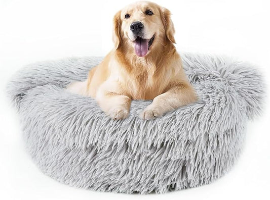 ShinHye Large Dog Bed Cat Bed Dog Bed with Blanket Plush Fluffy Hooded Dog Bed