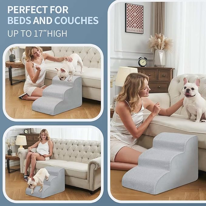 BOMOVA Dog Stairs for Small Dogs 3-Step Dog 2/3/4/5 Steps