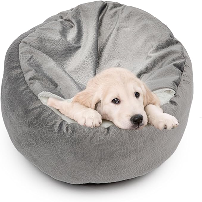 Dog Bed Warm with Hooded Blanket 22 lbs, 19.7 inch