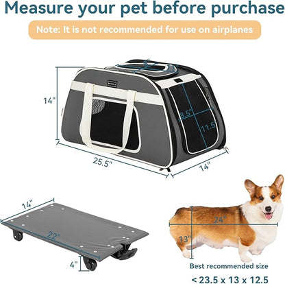 Petsfit Pet Carrier with Removable Wheels