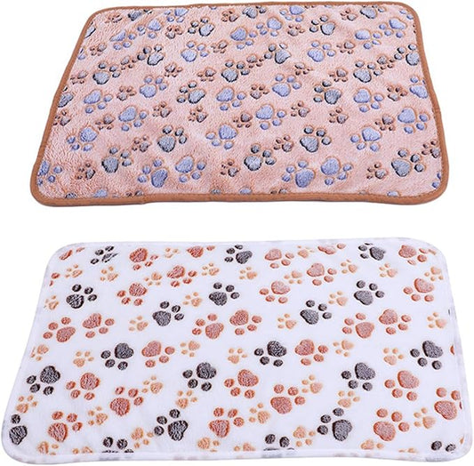 Pet Blanket for Cat & Dog Sleep Mat Bed Cover Soft Warm Blanket for Hamster Puppy and Other Animals (Medium, White+ Brown)