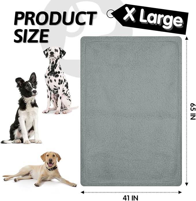 furrybaby Dog Blanket Soft Dog Blankets for Large Dogs Puppy Essentials Washable Sherpa Fleece Cat Blanket 41x65 Inches for Bed Furniture Couch Sofa (X Large