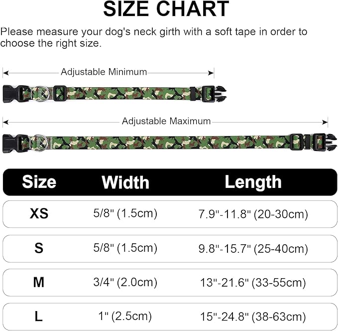 Adjustable Dog Collar with Patterns