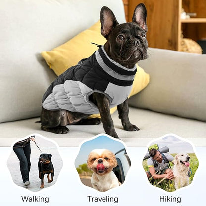 Dog Winter Jacket Cozy Reflective Waterproof Windproof Warm Pet Garment