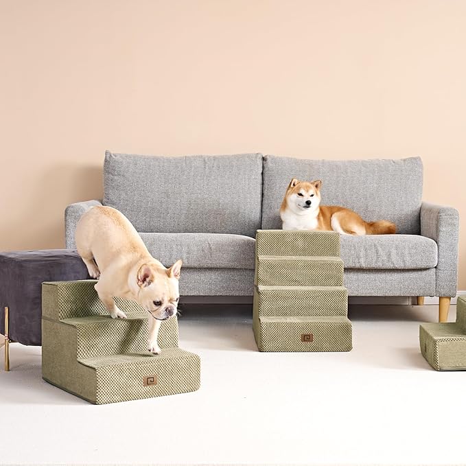 EHEYCIGA Dog Stairs for Small Dogs 13.5" H 3-Step Dog