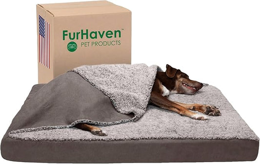 Furhaven Cooling Gel Dog Bed for Large Dogs w/ Removable Washable Cover 95 lbs