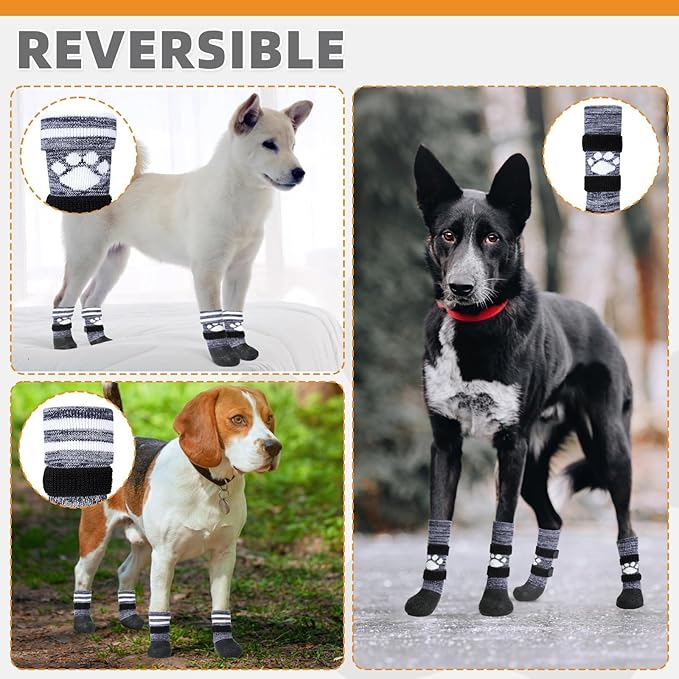 KOOLTAIL Anti Slip Dog Socks to Prevent Licking Paws for Hot/Clod Pavement