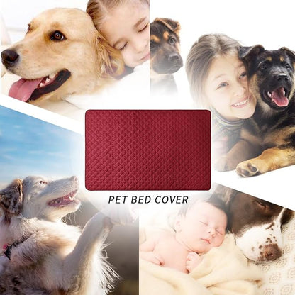 Dog Blankets for Couch Protection Christmas Red Waterproof Dog Bed Covers Pet Blanket Furniture Protector (Christmas Red + Green 82"x108")