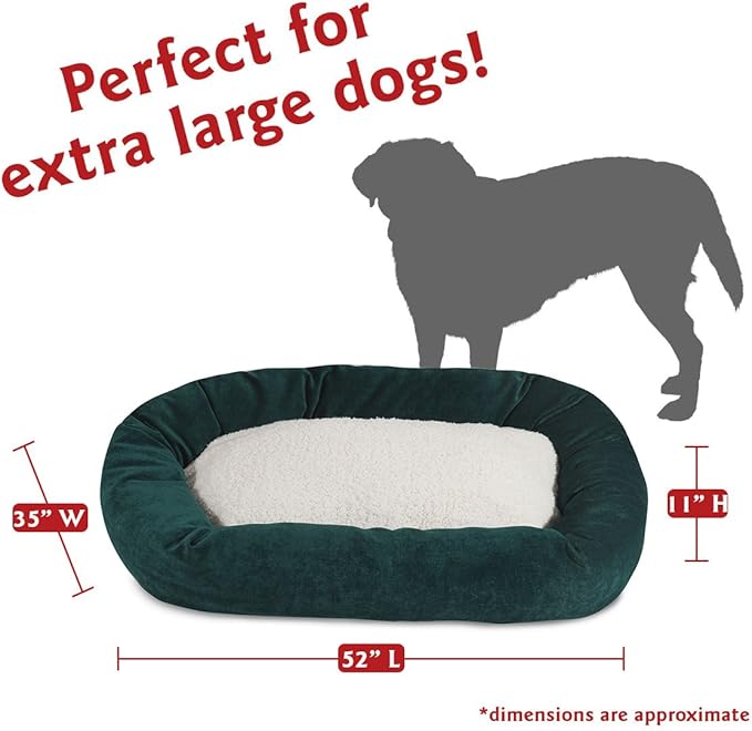 52 inch Marine Villa Collection Sherpa Bagel Dog Bed