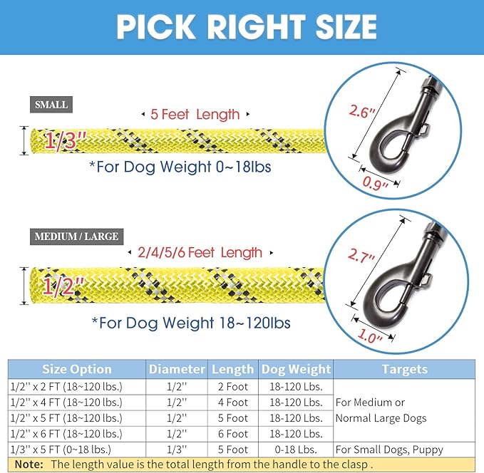 BAAPET 2/4/5/6 FT Dog Leash with Comfortable Padded Handle and Highly Reflective Threads for Small Medium and Large Dogs (5FT-1/2''