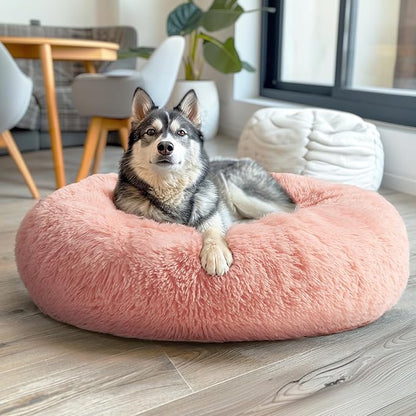 Veehoo Calming Dog Bed for Large Medium Dog 100 lbs 36", Pink