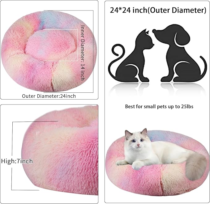 Nisrada Cat Beds for Indoor Cats 24 Inch