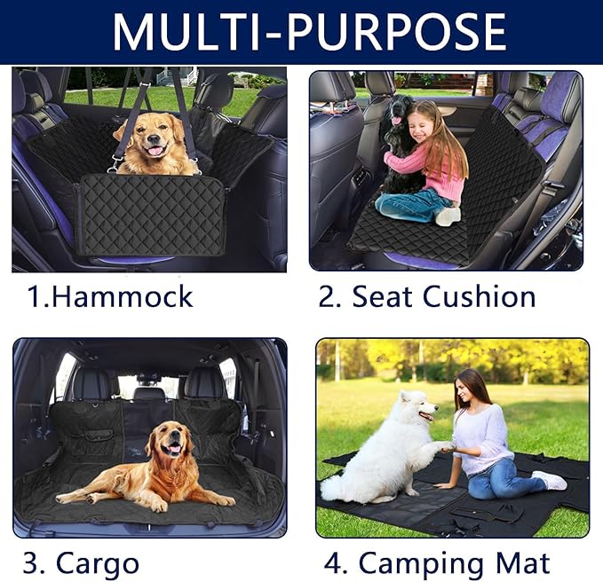 Waterproof Dog Car Seat Cover for Back Seat: Suitable for Small and Large Dogs