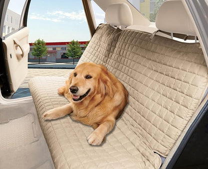 Elegant Comfort Quilted Design%100 Waterproof Premium Quality Bench Car Seat Protector Cover (Entire Rear Seat) for Pets