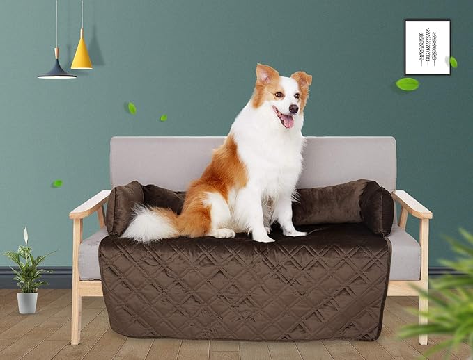Brilliant Sunshine Premium Chocolate Silky Velvet Pet Sofa Bed