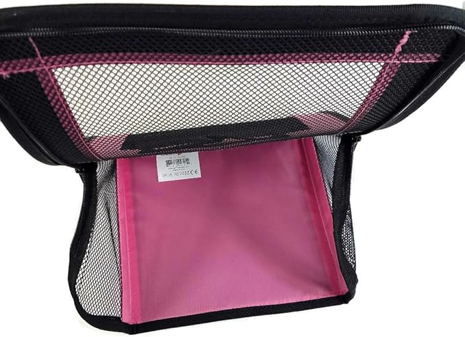 Tote for Lifelike Stuffed Interactive Pet Dogs and Cats, Nylon and Mesh Toy Carrier for Pet Animals, Zippered Carrying Case Accessory (Pink)