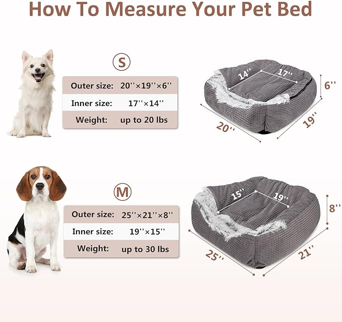 MIXJOY Dog Beds for Large Medium Small Dogs (25 inches,