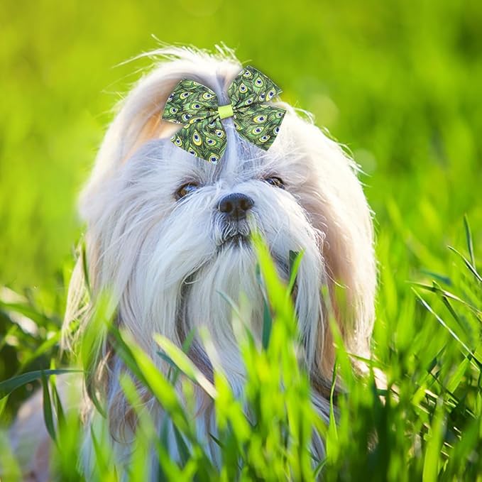 24Pcs/12 Pairs Big Dog Hair Bows Animal Print