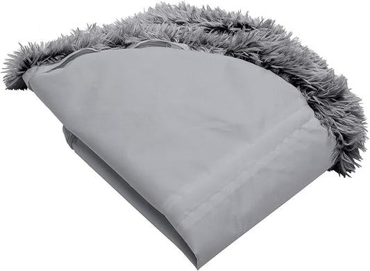 Furhaven Replacement Donut Dog Bed Cover Plush Long Faux Fur Calming Cuddler, Machine Washable - Gray, Large