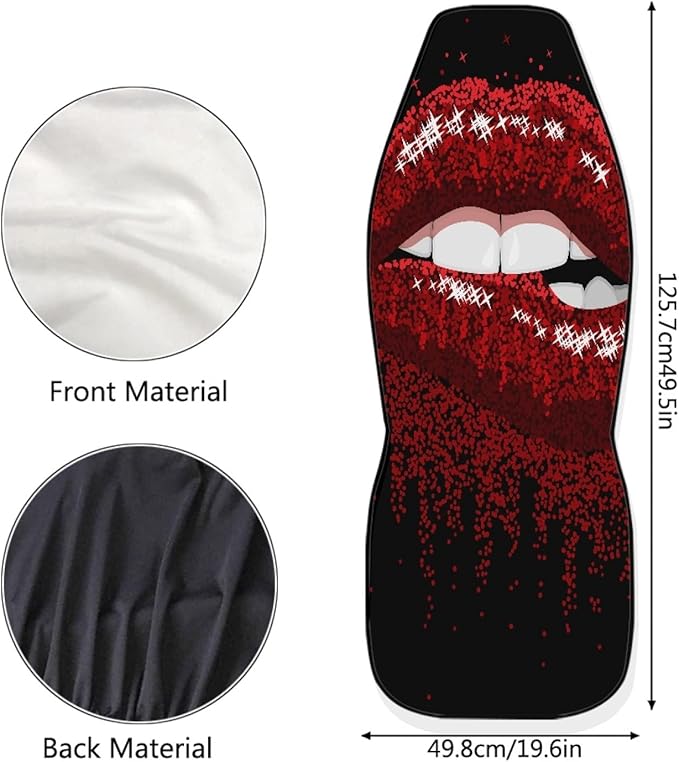 UNICEU Womens Red Sequined Bling Lips Car Seat 2 Automotive