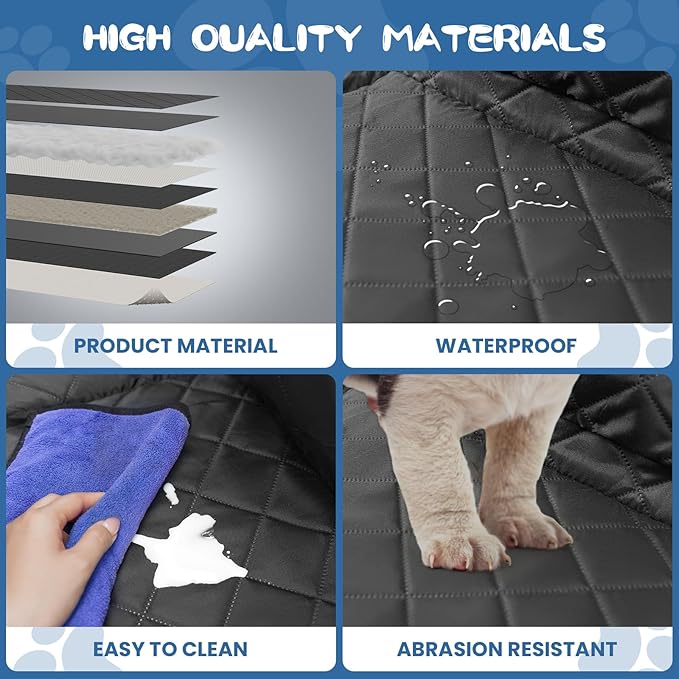 Dog Seat Cover and Bed for Trucks 400lbs, Large F150, RAM1500,