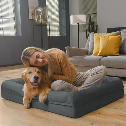 Orthopedic Washable Large Dog Bed: Large Dog Bed Bolster Waterproof