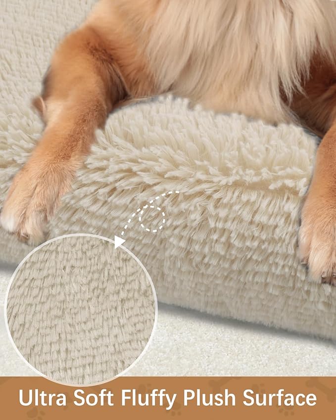 Dog Crate Pad Ultra Soft Dog Bed Mat Washable Pet Kennel Bed with Non-Slip Bottom Fluffy Plush Sleeping Mat for Large Medium Small Dogs 47 x 29 Inch,