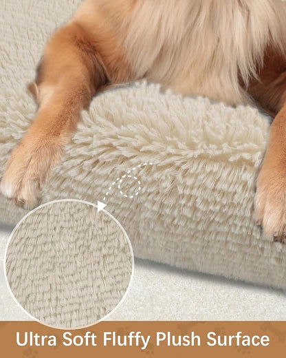 Dog Crate Pad Ultra Soft Dog Bed Mat Washable Pet Kennel Bed with Non-Slip Bottom Fluffy Plush Sleeping Mat for Large Medium Small Dogs 41 x 27 Inch,