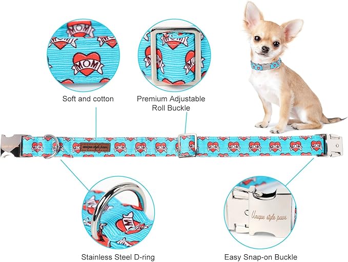 Unique Style Paws Valentine's Day Dog Collar Heart