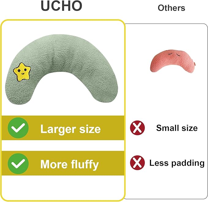 ucho Dog Puppy Pet Pillow Cuddle Toy for Sleeping, Soothing Plush Soft Toy, Dog Calming Pillow Old Joint Relief, Puppy Stuffed Animal Toys U Shaped Neck Pillow