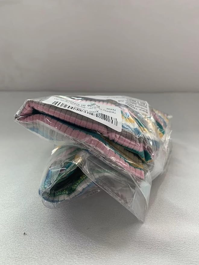 Small Medium Dog Clothes Rainbow Striped Dog Shirts Stretchable Long Sleeve Cat T-Shirt Pet Outfits for Chihuahua Yorkie Teddy (Green Edge