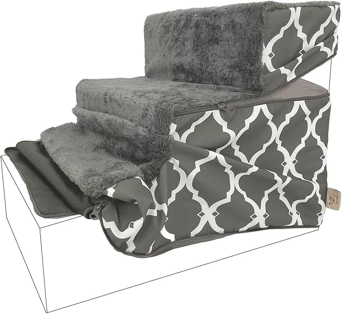 Best Pet Supplies Foldable Pet Stairs Cover for Foam Dog Ramps 3-Step