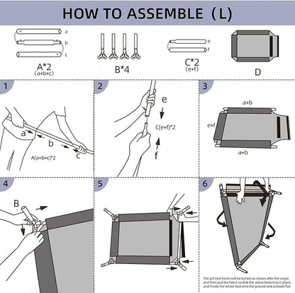 pettycare Elevated Outdoor Dog Bed 42 Inch,