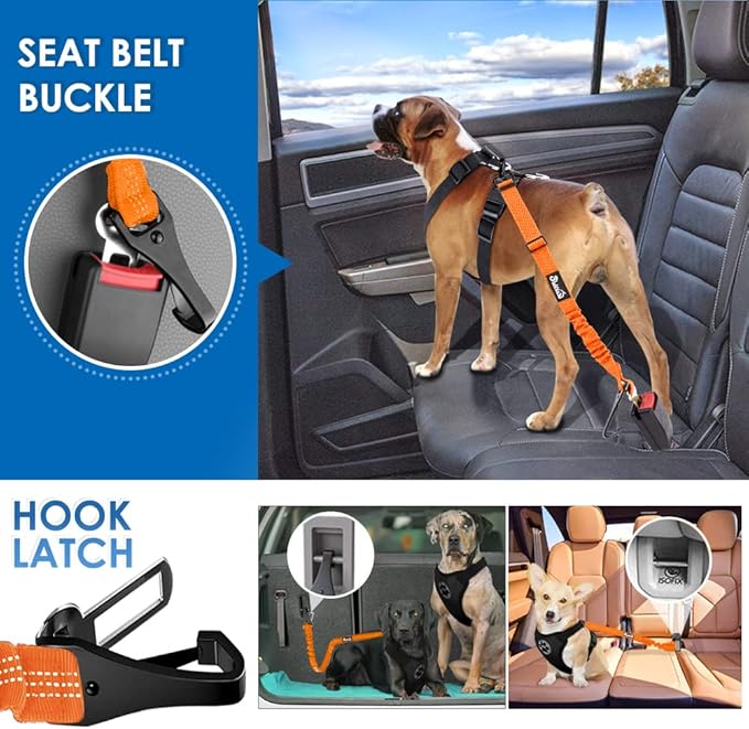 Lukovee Dog Seatbelt Leash for Cars 2 Pack